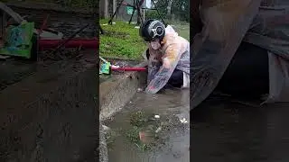 Removing All Debris and trust from clogged sewer