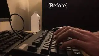 Topre Realforce 87U 45g - Hypersphere silencing rings (before and after)