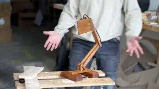 The KRAN Articulated Wooden Desk Lamp