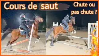 PREMIER COURS DE SAUT POUR SLOW - très fière de lui malgré quelques erreurs ! #equitation #chute