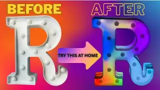 Plain Letter Light को बना दिया Expensive Rainbow Decor 🌈 | DIY Room Makeover Hack