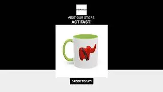 🐘☕ Red Elephant Accent Mug | Bold & Artistic Coffee Cup ☕🐘