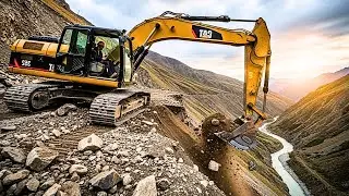 Mega Excavator Cat 352 in Action! Loading Trucks on Massive Road Construction Project &ndash; 4K