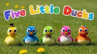 Five Little Ducklings 🦆 | Cute Funny Duck Cartoon for Kids | Relaxing Nursery Video