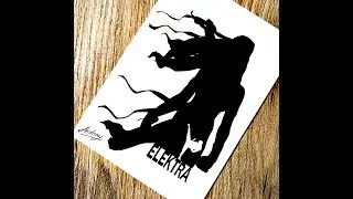 How To Draw Elektra | Elektra Silhouette Drawing | Marvel Comics