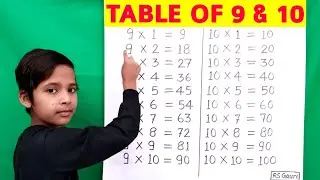 Learn Table of 9 and 10 Learn Table of 9 and 10 | Table of 9 | Table of 10 | Maths Tables | RSGauri