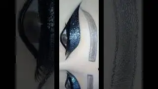 🖤 Black Glitter Winged Eye Makeup | Bold Bindi Eye Look #softglamlook #glittermakeup