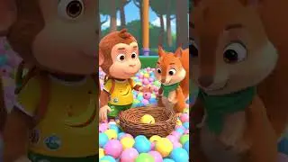 Cute Monkey & Nino Jump Into the Jungle Ball Pit!  #shorts  #funmonkeycartoon
