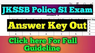 jkssb si Answer Key | jkssb si exam | jkssb si Answer Key 2022 pdf download | jkssb | jkssb si