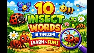 🦋 🐝 🐜10 Insect Words in English 🐞 | Fun ESL Vocabulary for Kids (5-Minute Lesson!)
