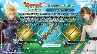 Final Fantasy VII Ever Crisis Dragon Quest Tact Crossover Cloud Banner Pulls