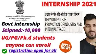 internship at ministry of commerce and industry 2022|Govt Internship|Internship in ministry of india