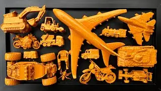 Membersihkan mobil-mobilan,pesawat, Excavator,Motor,bus roki,mobil polisi,motor trail,kereta api,