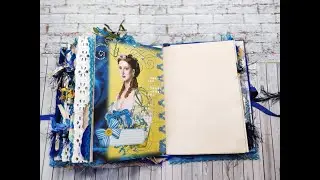 Ideas blue jounk jurnal Flip Through Handmade #junkjournal#blue Джанкбук Дневник Ежедневник