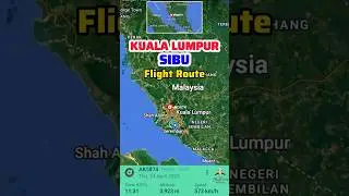 Kuala Lumpur to Sibu Flight Route, 23-4-2025 #aviation #directflight #aircraft #shorts