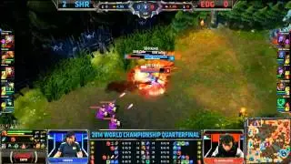 EDG Clearlove Epic countergank Top Koro1 Doublekill - SHR vs EDG Game 3 (S4 Worlds)