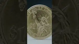Extreme Close Up of a US Dollar Coin Spinning Slowly #shorts #usa #dollar #coin #spinning