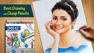 Realistic Artwork with (Dom's) colour pencils | colour pencils portrait | #prachidesai