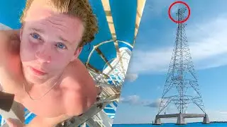 Climbing The Tallest Power lines In The Atlantic Ocean