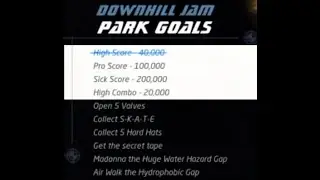 THPS 1 + 2 Downhill Jam SIck Score Guide