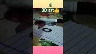 3D Trick art On Line paper📄;Floating Letter C Trick drawing😱#viral #trending #kkartist sopport#me🙏🙏