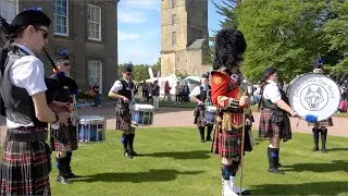 Highland Cathedral by Banff Castle Pipe Band playing at Gordon Castle Highland Games in May 2022