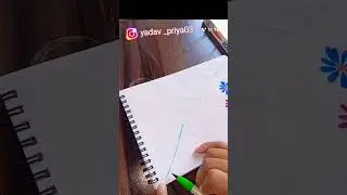 Easy Flower 🌺 Art with brush pen #creative Art#satisfying .#shorts #youtube