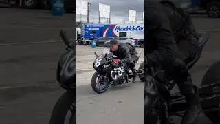 Cleetus headed to the line for his first pass on a DRAGBIKE