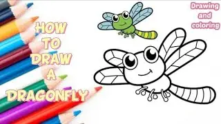 كيفية رسم اليعسوب 🦟 - رسم وتلوين اليعسوب /How to Draw a Dragonfly🦟 - Dragonfly drawing coloring