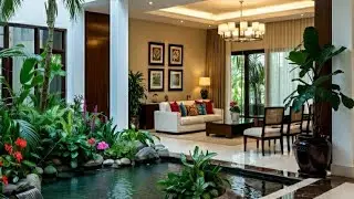 🏡Rumah Mewah Tropis dengan Kolam Indoor 😍 Desain Tenang & Elegan!