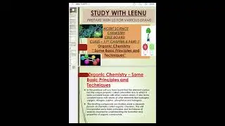 NCERT CLASS 11 SOME BASIC PRINCIPLES & TECHNIQUES | ORGANIC CHEMISTRY| PART-1 | #kvs #cbse #neet 👍