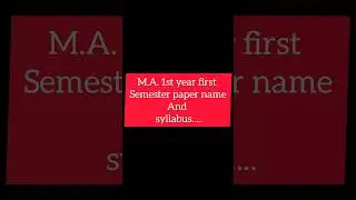 M.A first year 1st semester syllabus2024 #homescience #syllabus#viralshort #shortviral #youtubeshort