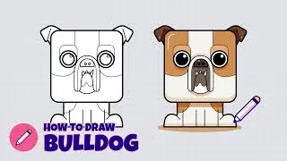 How to draw a Bulldog? Step by step drawing tutorial for kids | Easy and simple drawing