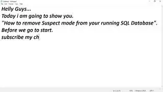 SQL Server Suspect Database mode Repair