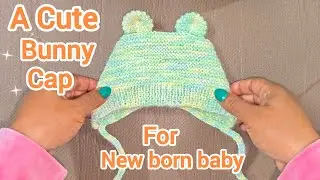 A Cute Bunny Cap for a Newborn Baby 😍