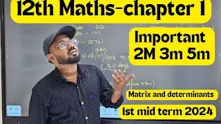 12th Maths-Chapter -1|important 2m 3m 5m |1st mid term 2024