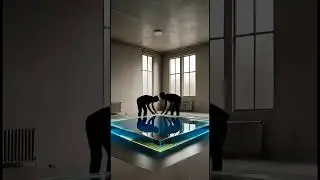 This Bedroom Floor Is an Aquarium 😮🐠 | Epoxy Floor Transformation #epoxy #timelapse #renovation