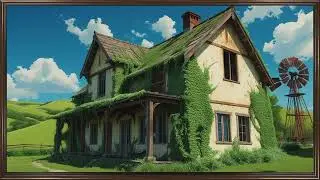 Farmhouse with Windmill - TV Art - 4K - Screensaver - Wallpaper - Frame Art - Farm