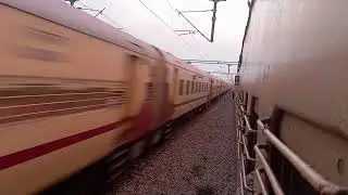 Good evening with high speed train crossing - Indian Railways