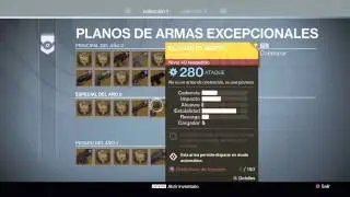 Planos de todas las armas y armaduras excepcionales | Actualizaci&oacute;n 2.0 | Destiny