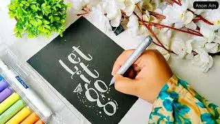 How to write quote in calligraphy with @DOMSIndiaofficial Metallic silver brush pen | @anamarts