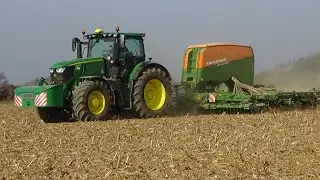 Drilling Barley with John Deere 6250R & Amazone drill