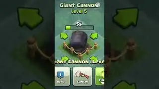 Instant upgrade of Giant Canon- Clash of Clans #shorts #cocshorts
