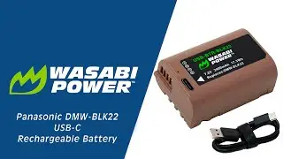 USB-C Rechargeable Panasonic DMW-BLK22 | Ginger Series | Wasabi Power