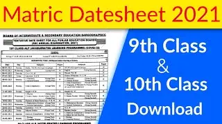10th class datesheet 2021 | 9th class datesheet 2021