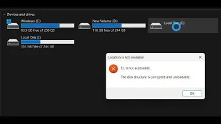 How to Fix Disk Structure is Corrupted and Unreadable in Windows Drive Not Accessible Data Recovery