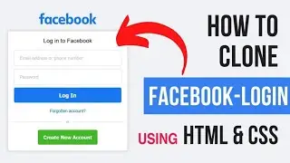 Facebook login form using html and css // login page