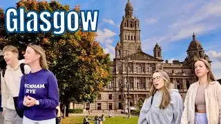 GLASGOW CITY CENTRE Scotland | 4K Walking Tour | From  George Square to Buchanan Street ,