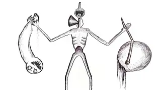 Siren Head attacking Train Spider Thomas .EXE, Drawing for sketching