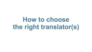 How to choose the right translator